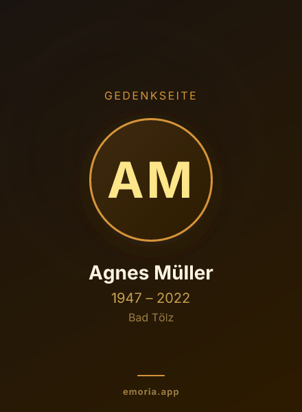 Gedenkportrait von Agnes Müller