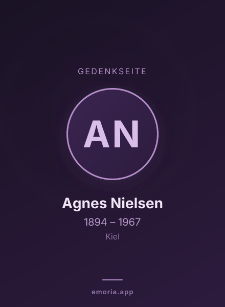 Gedenkportrait von Agnes Nielsen
