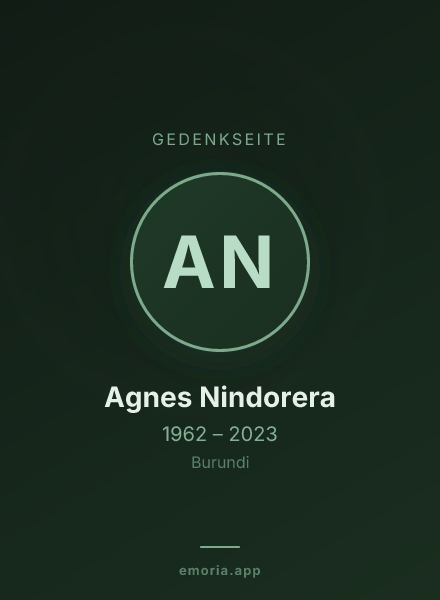 Gedenkportrait von Agnes Nindorera