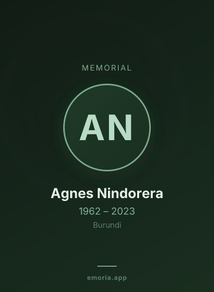 Memorial portrait of Agnes Nindorera