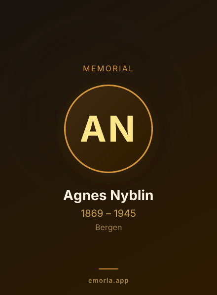 Memorial portrait of Agnes Nyblin