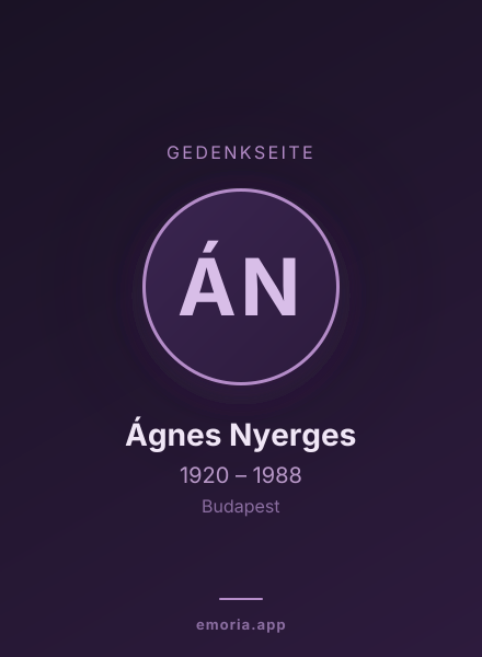 Gedenkportrait von Ágnes Nyerges