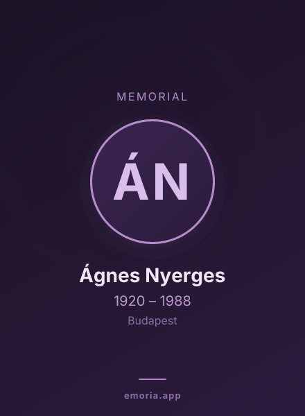 Memorial portrait of Ágnes Nyerges