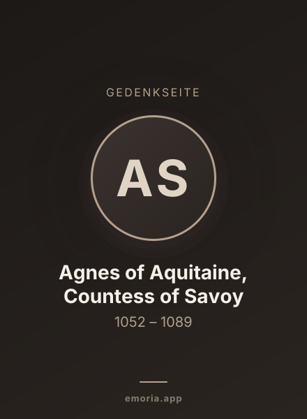 Gedenkportrait von Agnes of Aquitaine, Countess of Savoy