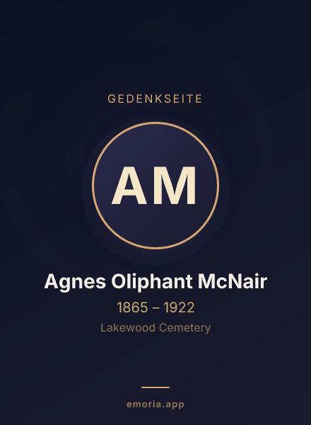 Gedenkportrait von Agnes Oliphant McNair