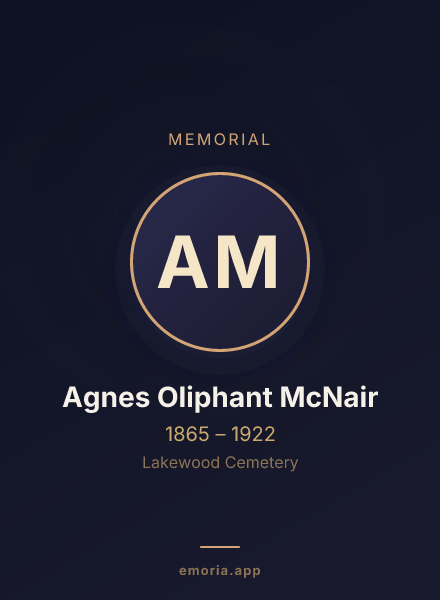 Memorial portrait of Agnes Oliphant McNair
