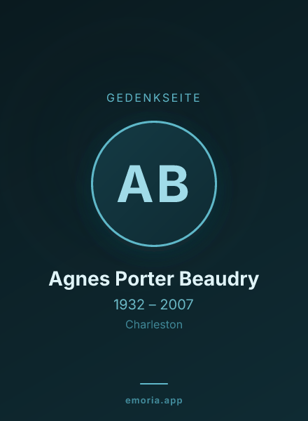 Gedenkportrait von Agnes Porter Beaudry