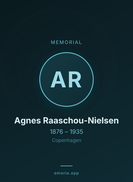 Memorial portrait of Agnes Raaschou-Nielsen
