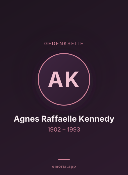 Gedenkportrait von Agnes Raffaelle Kennedy
