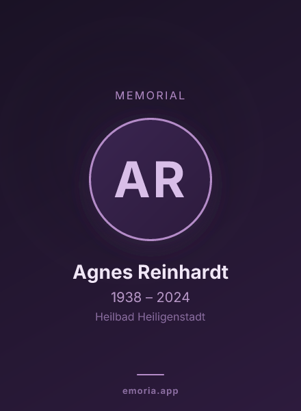 Memorial portrait of Agnes Reinhardt