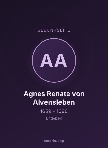 Gedenkportrait von Agnes Renate von Alvensleben
