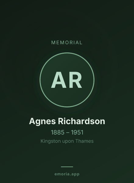 Memorial portrait of Agnes Richardson