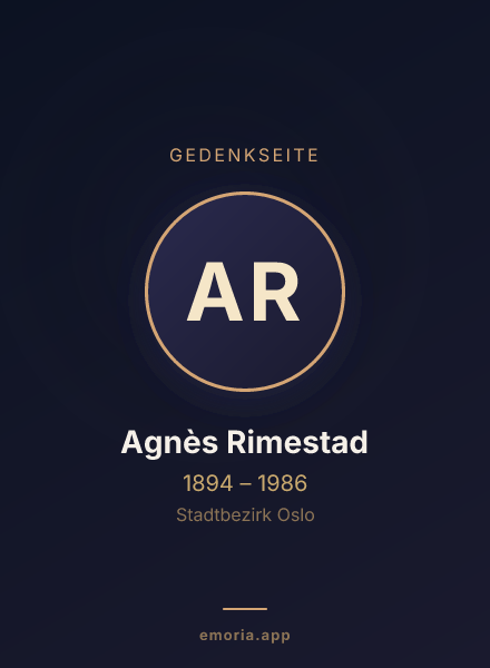 Gedenkportrait von Agnès Rimestad