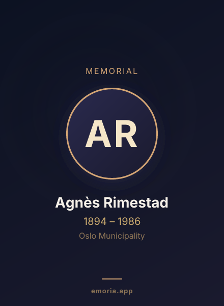 Memorial portrait of Agnès Rimestad
