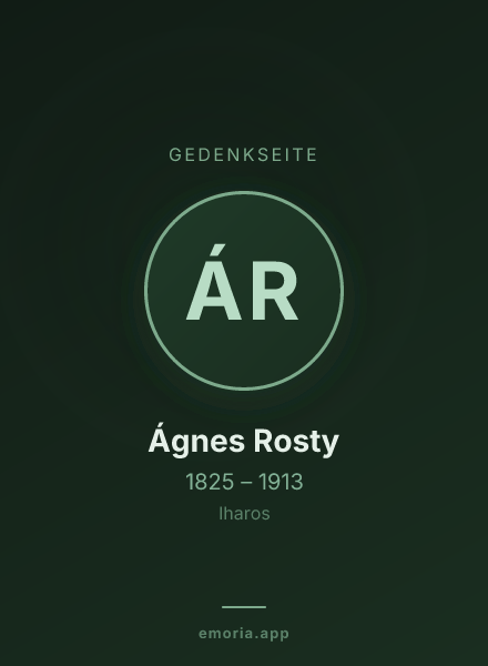 Gedenkportrait von Ágnes Rosty