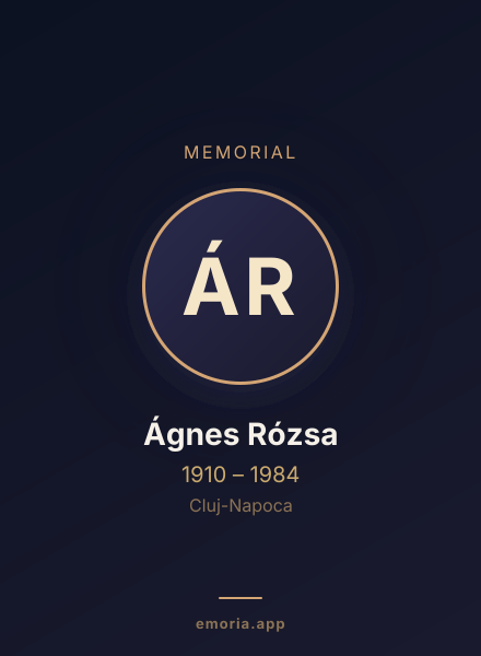 Memorial portrait of Ágnes Rózsa