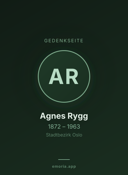 Gedenkportrait von Agnes Rygg