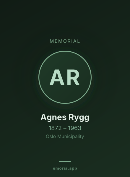 Memorial portrait of Agnes Rygg