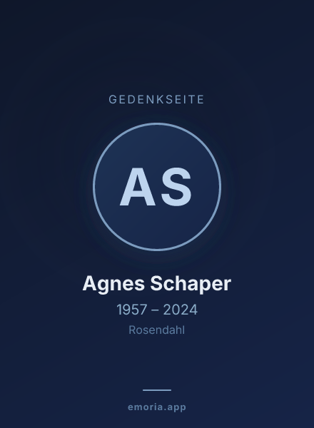 Gedenkportrait von Agnes Schaper