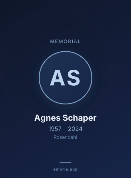 Memorial portrait of Agnes Schaper
