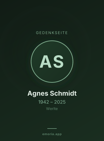 Gedenkportrait von Agnes Schmidt