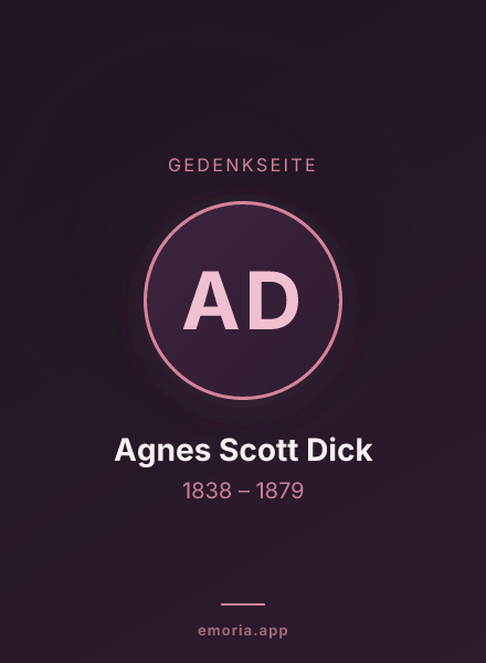 Gedenkportrait von Agnes Scott Dick