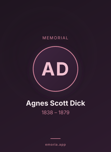 Memorial portrait of Agnes Scott Dick