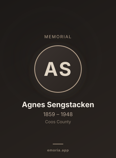 Memorial portrait of Agnes Sengstacken