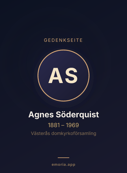 Gedenkportrait von Agnes Söderquist