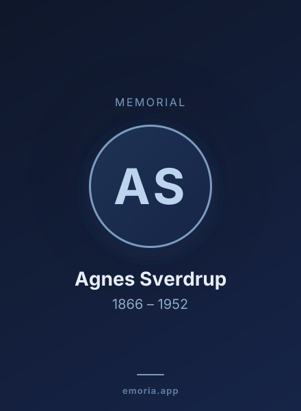 Memorial portrait of Agnes Sverdrup