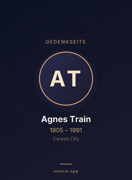 Gedenkportrait von Agnes Train