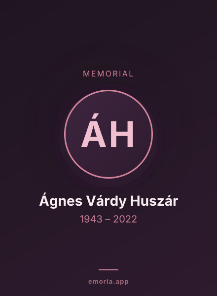 Memorial portrait of Ágnes Várdy Huszár