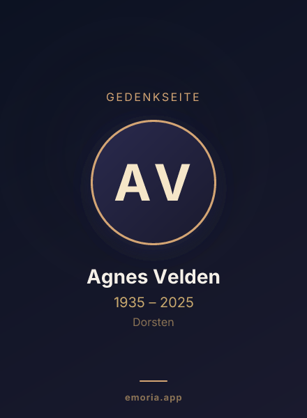 Gedenkportrait von Agnes Velden