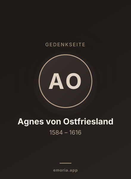 Gedenkportrait von Agnes von Ostfriesland