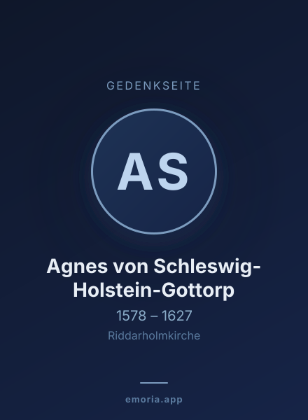 Gedenkportrait von Agnes von Schleswig-Holstein-Gottorp