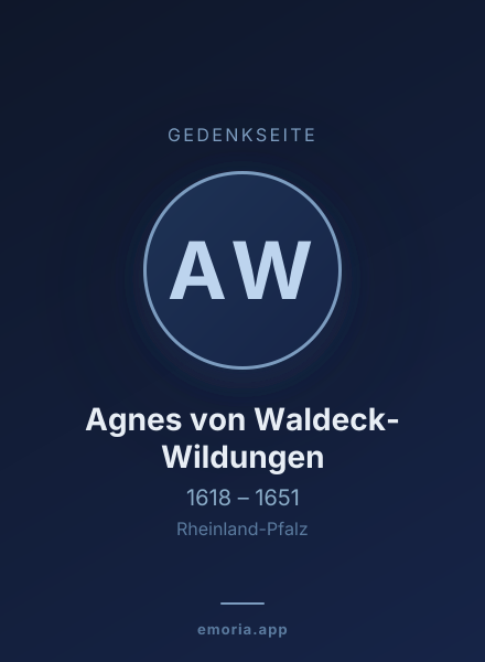 Gedenkportrait von Agnes von Waldeck-Wildungen