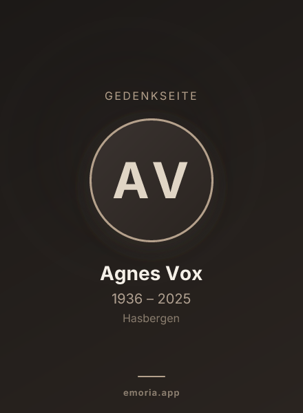 Gedenkportrait von Agnes Vox