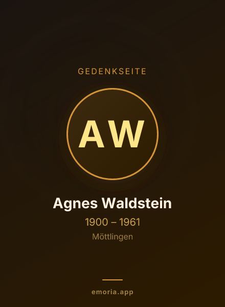 Gedenkportrait von Agnes Waldstein