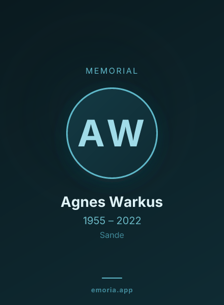 Memorial portrait of Agnes Warkus
