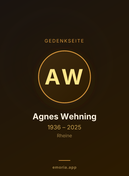 Gedenkportrait von Agnes Wehning