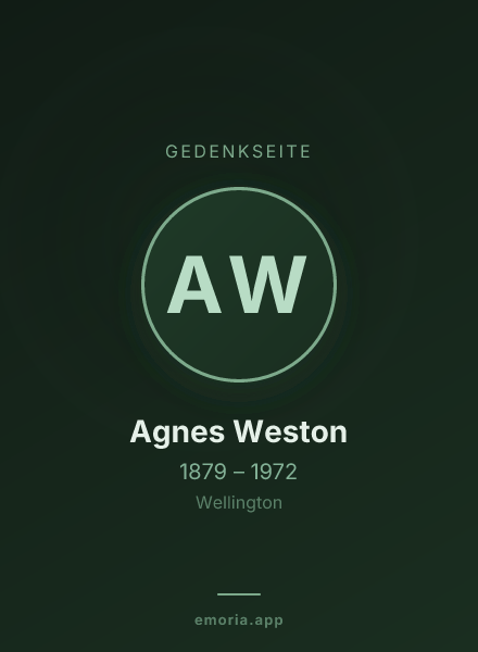 Gedenkportrait von Agnes Weston