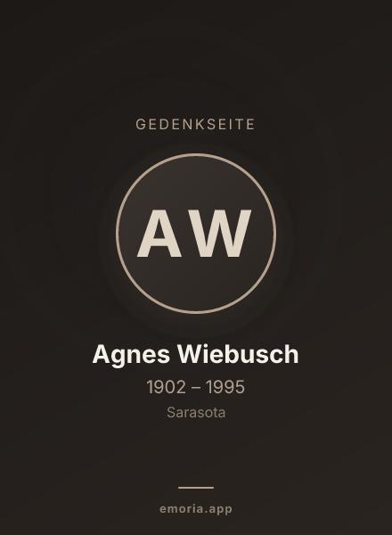Gedenkportrait von Agnes Wiebusch