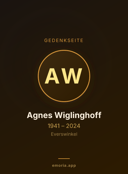 Gedenkportrait von Agnes Wiglinghoff