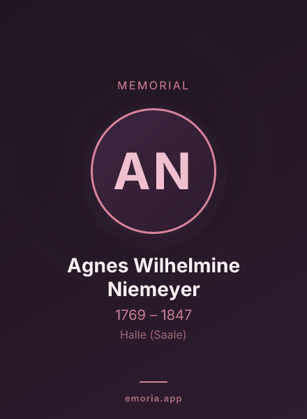 Memorial portrait of Agnes Wilhelmine Niemeyer