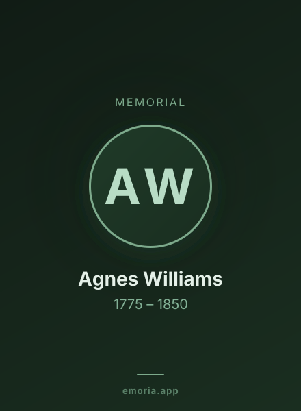 Memorial portrait of Agnes Williams