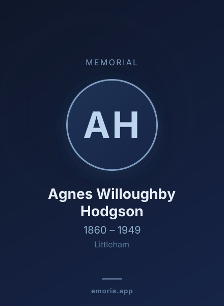 Memorial portrait of Agnes Willoughby Hodgson