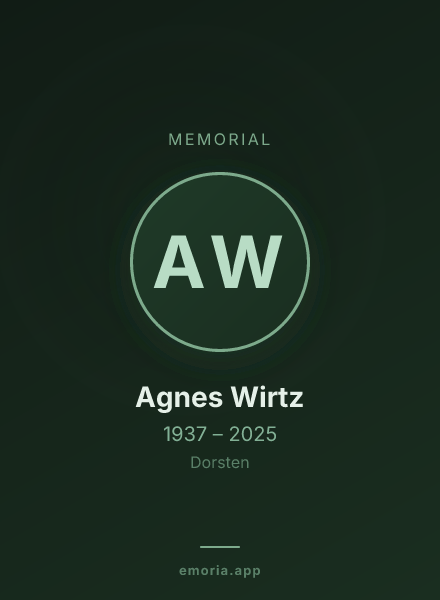 Memorial portrait of Agnes Wirtz