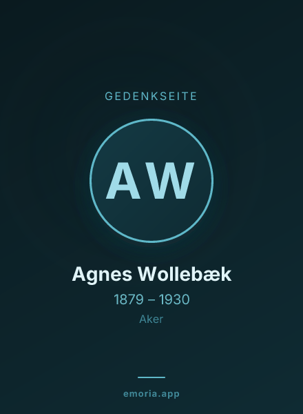 Gedenkportrait von Agnes Wollebæk