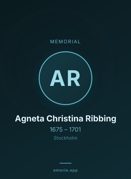 Memorial portrait of Agneta Christina Ribbing