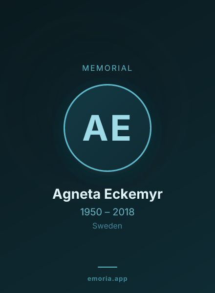 Memorial portrait of Agneta Eckemyr